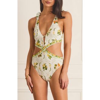 Aqua Blu Australia Valencia Kendall One Piece in White at Nordstrom, Size 10