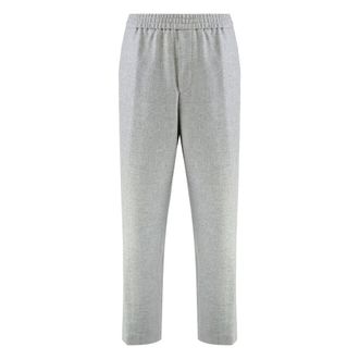 HUGO BOSS Broeken, Heren, Grijs, L, Wol, Tapered-fit Broeken
