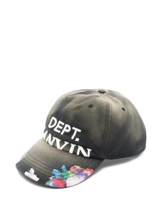 Lanvin x GALLERY DEPT. 2010s embroidered-logo denim cap - women - Cotton - 58 - Grey