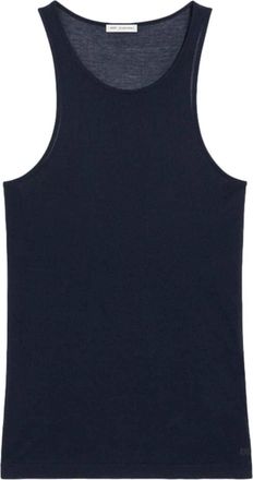 Ami logo-embroidered cotton-blend top - men - Polyamide/Cotton - S - Blue