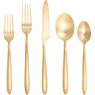 Fortessa Velo 20-Piece Stainless Steel Flatware Set in Gold at Nordstrom