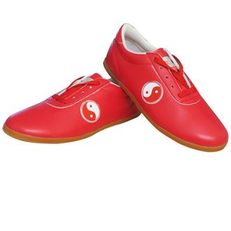 Generic Taekwondo Shoes, Unisex Boxing Sport Gym for Children Adults for Karate Kung Fu(Red,9.5 UK)