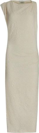 Isabel Marant Kleedjes, Dames, Beige, M, Textured One-Shoulder Midi Jurk