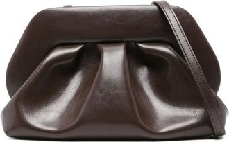 Themoirè gathered clutch bag - women - Polyurethane - One Size - Brown