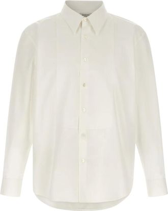 Saint Laurent Overhemden, Heren, Wit, M, Katoen, Plastron Overhemd