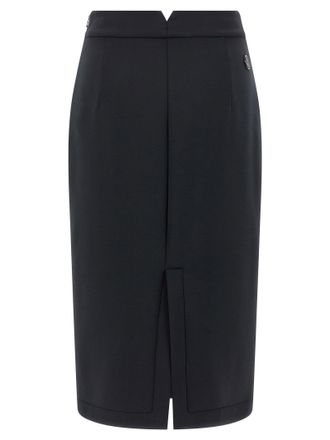 Moncler Scuba-Effect Midi Skirt - Black