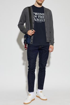 Dsquared2 T-shirt With Print, Mens, Navy Blue