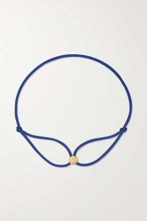 Octavia Elizabeth + Net Sustain Bracciale In Oro Riciclato 18 Carati Con Diamante E Corda Parachute Nesting Gem - Blu