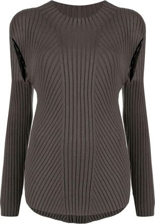 Low Classic cut-out detailing ribbed-knit jumper - women - Acrylic/Wool/Polyester - M - Green