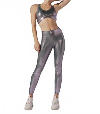 Heroine Sport Marvel Metallic Performance Legging In Orchid Haze