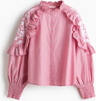 H&M Bluse mit Volants - Red