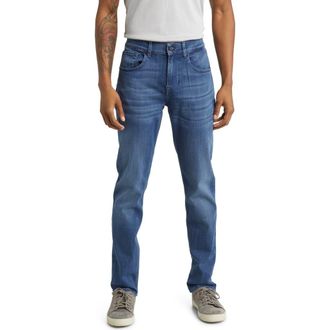 7 For All Mankind Luxe Performance Plus Slimmy Taper Jeans in Mid Blue at Nordstrom, Size 29