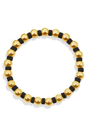 SHYMI Beaded Stretch Bracelet in Gold/Black at Nordstrom