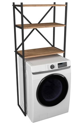 MID.YOU Mid.you Waschmaschinenschrank, Honigeiche, Metall, Holzwerkstoff, 66x160x34 cm, Waschk&uuml;che, Waschmaschinenschrank