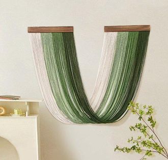 OEM Tapiz De Macram&eacute; Para Pared - Decoraci&oacute;n De Pared Estilo Boho - 40x195 Cm - Verde