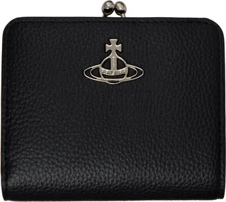 ★Vivienne Westwood★ Small logo wallet black 5115002JWL001L Small Frame Wallet in BLACK | Vivienne Westwood®