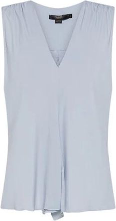 Seventy Gemengde Zijde en Jersey Top - Dames - Tops zonder mouwen - Blauw - M - Tops