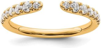 Diamond2Deal 14k Gold Lab Grown Diamond Wedding Band Ring 0.37Ct Clarity- VS Color- D-E