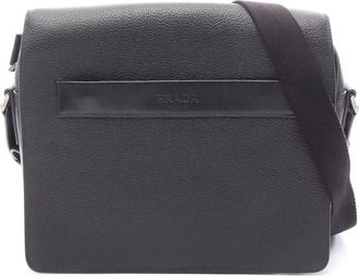 Prada Black Leather Handbag Shoulder Bag (Pre-Owned)