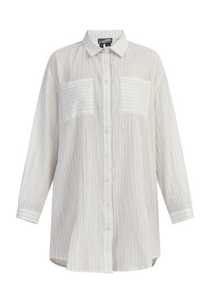 Dreimaster Dreimaster Lang blouseshirt Dames Lichtblauwe strepen