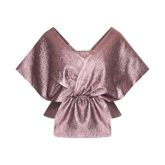 By-Bar Amsterdam Simone Metallic Top - Dames - Blouses & Shirts - Paars - Maat: S Poliester