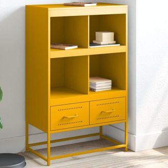 vidaXL Aparador De Acero Amarillo Mostaza 68x39x111,5 Cm Vidaxl