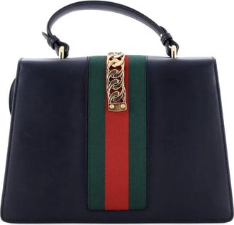Gucci Sylvie Top Handle Bag Leather Medium satchel - Black