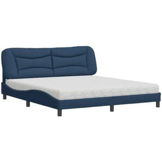 vidaXL Vidaxl - Cama Con Colch&oacute;n De Tela Azul 180x200 Cm