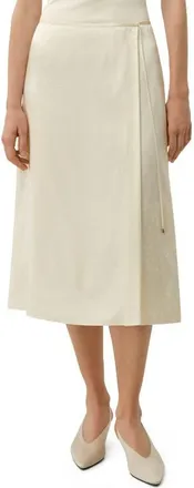LilySilk Ying Jacquard Silk Skirt in Lily White at Nordstrom, Size 14