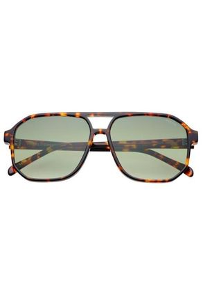 Freyrs Eyewear Billie Aviator Sunglasses in Tortoise /Green at Nordstrom