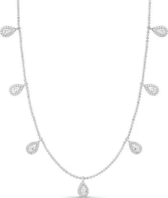SHYMI Pear Shape Cubic Zirconia Drop Necklace in Silver at Nordstrom