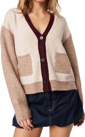 John & Jenn Linden Cardigan In Smoky Merlot