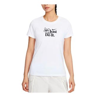 Nike (WMNS) Nike Sportswear Doggie Short Sleeve T-Shirt Asia Sizing White Black IM5974-100