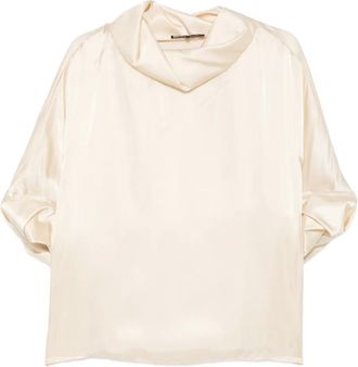 Rochas Blouse met col - Beige