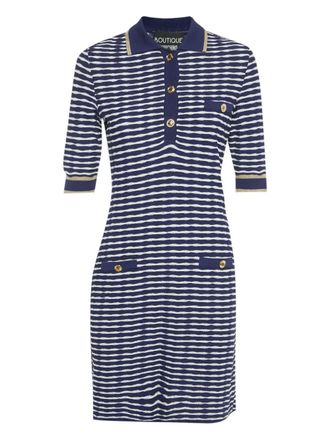 Moschino striped-pattern mini dress - Blue