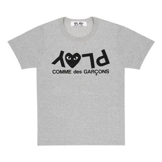 Comme Des Gar&ccedil;ons (WMNS) COMME des GARCONS PLAY T-Shirt With Large Logo Grey AZ-T081-051-1