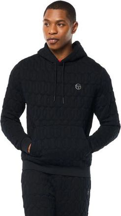 Sergio Tacchini Aversa Quilted Hoodie in Black Beauty at Nordstrom, Size Medium