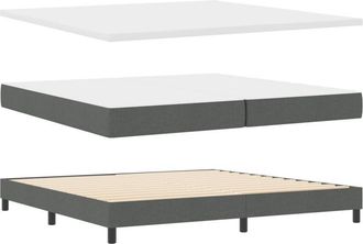 vidaXL Vidaxl - Box Spring Bed with Mattress Dark grey 200 x 200 cm