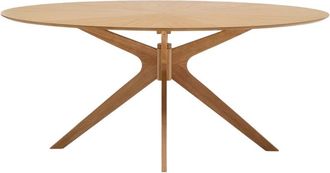 K Home Ovaler Design Esstisch Naani Eichenholz furniert, 180 x 110 cm