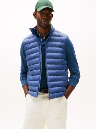 Tommy Hilfiger Steppweste TOMMY HILFIGER PACKABLE RECYCLED VEST, Herren, Gr. XXL, blau (faded indigo), Web, Obermaterial: 100% Polyamid, normal h&uuml;ftlang, Westen Step