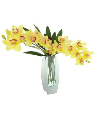 Creative Displays Inc. Handmade Faux Orchid Arrangement In Mirror Vase