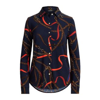 Ralph Lauren Shirts, female, Multicolor, Size: S Daquane Long Sleeve Str Classic Jersey