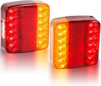 OEM 2 Luces Traseras Led De 12v/24v Para Remolque Con Luces De Freno, Intermitentes, Posici&oacute;n Y Matr&iacute;cula
