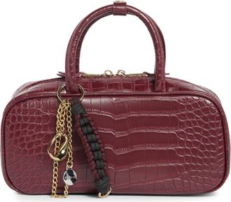 Dolce Vita Flyn Croc Embossed East/West Handbag in Burgundy at Nordstrom Rack