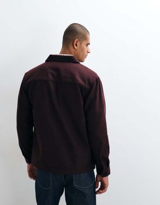 Asos overshirt in lana bordeaux-Rosso
