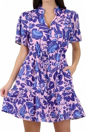 Sugarlips Womens Amo Button Up Mini Dress In Pink/blue