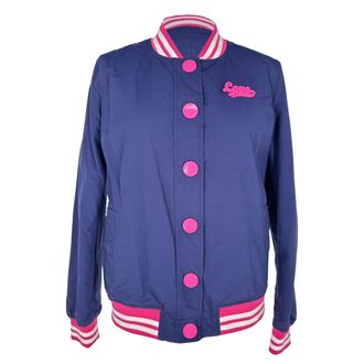 Moschino Pre-owned Womens Love Bomber Jacket in Navy Blue - Size Medium