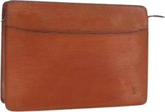 Louis Vuitton Pre-owned Vintage Leren Clutch - Dames - Vintage Clutch - Bruin - ONE Size - Leer - Vintage
