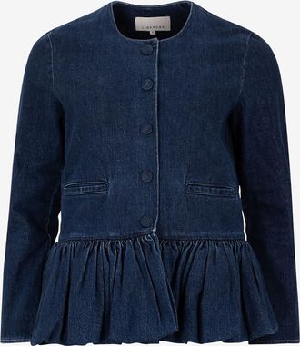 Liberowe Dunkle Jeansjacke Peplum