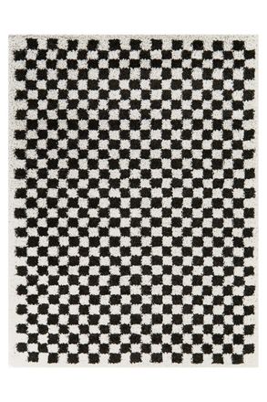AFK Living Alfombra de pelo alto f&aacute;cil de mantener negro 200 x 290 cm